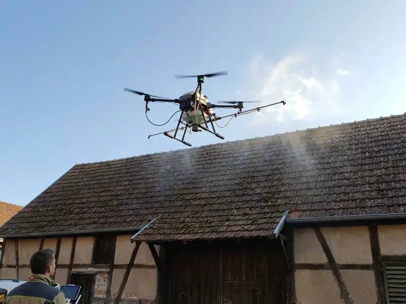 Nettoyage par drone — intervention Nettoyage Nuisibles en Alsace